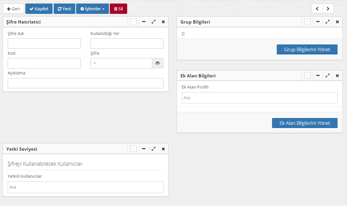 Şifreler Modülü Nasıl Kullanılır?