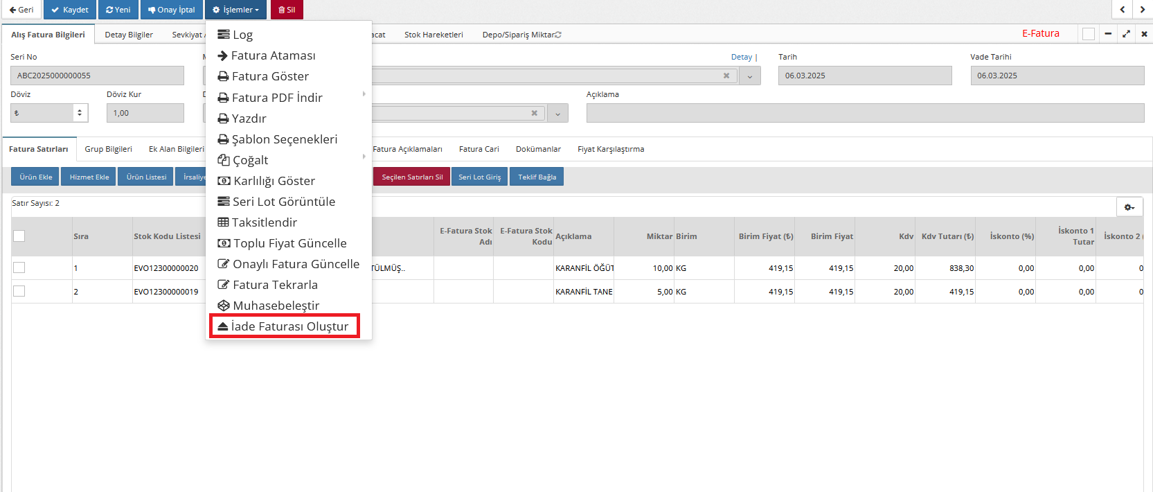 alis_icinden_iade_oluşturma
